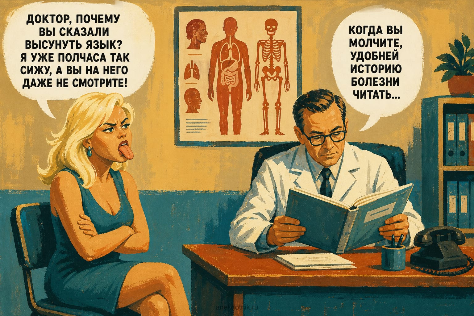 Блондинка на приеме