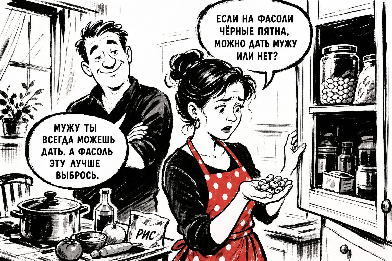 Фасоль с чёрными пятнами