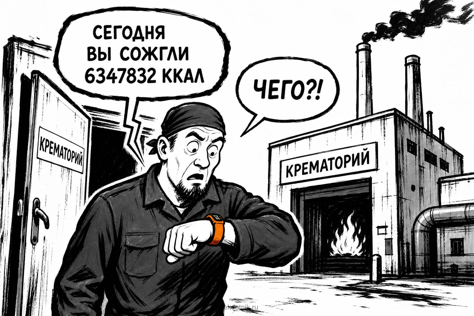 Фитнес-браслет работника крематория