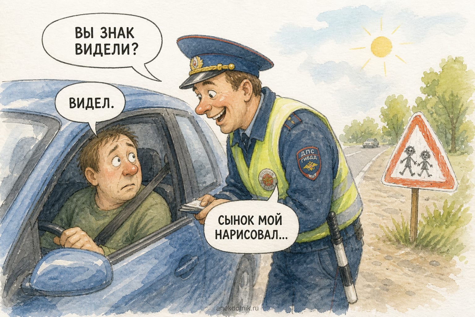 Рисунок сына гаишника