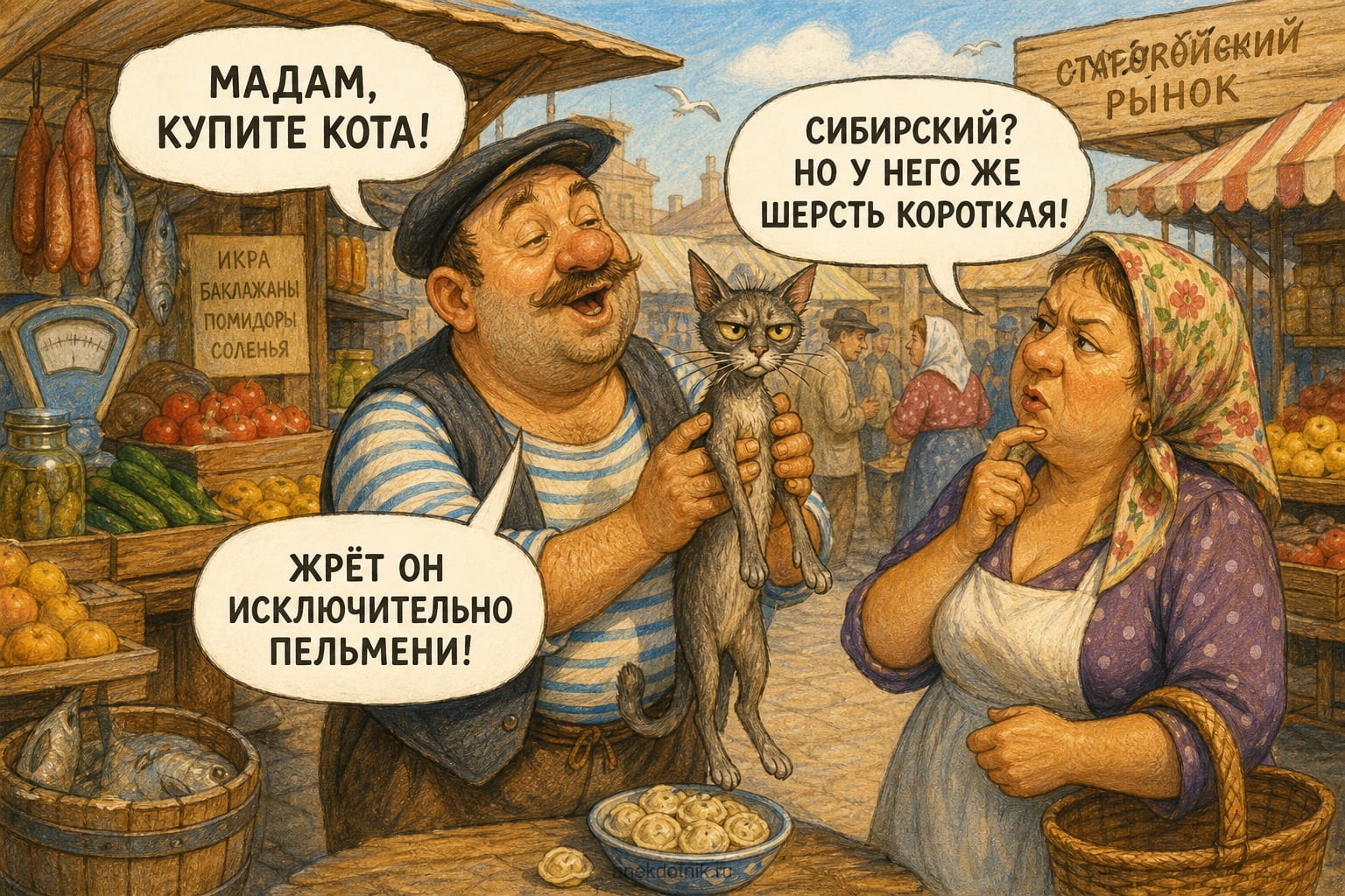 Сибирский кот на рынке
