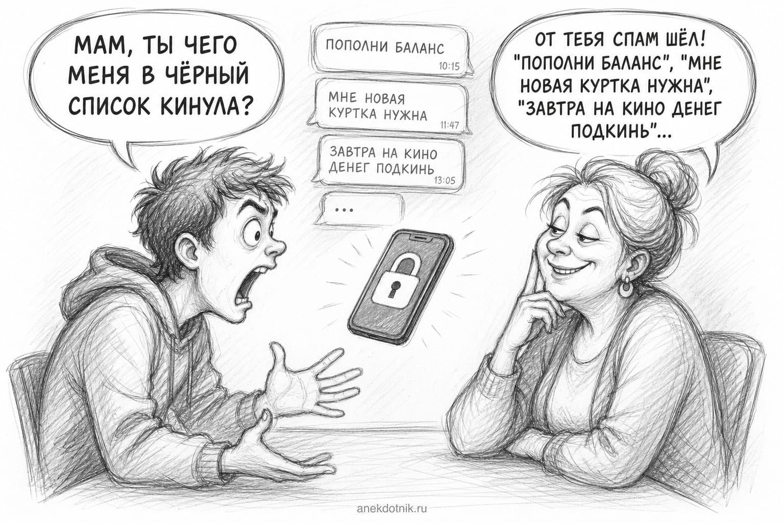 Спам от сына