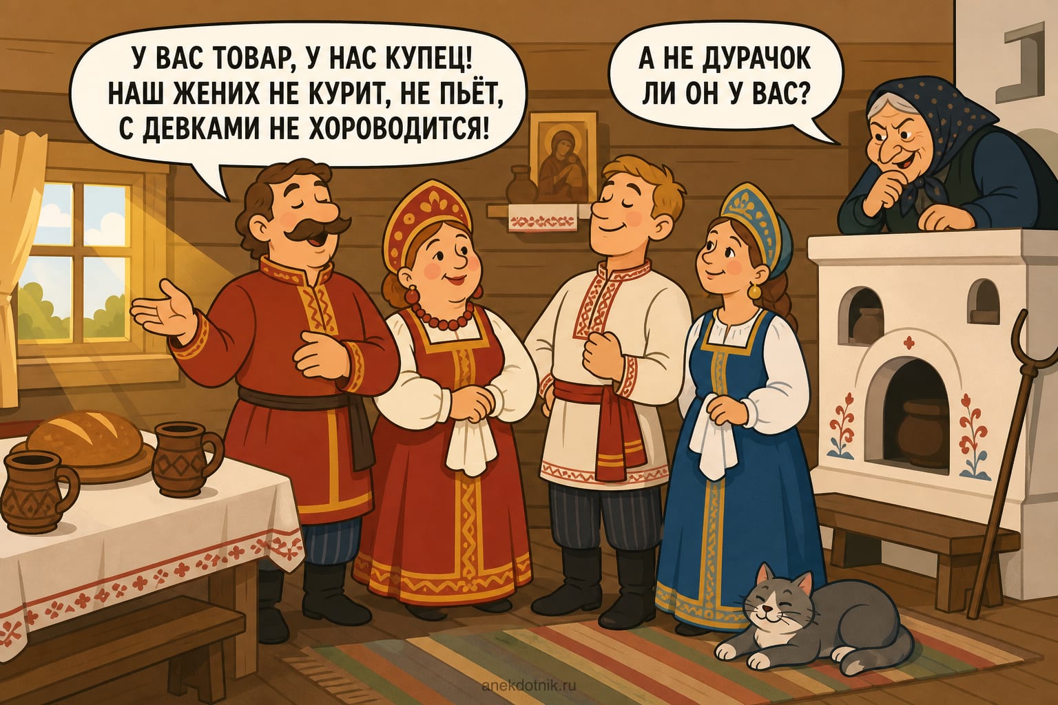 Сваты в избе