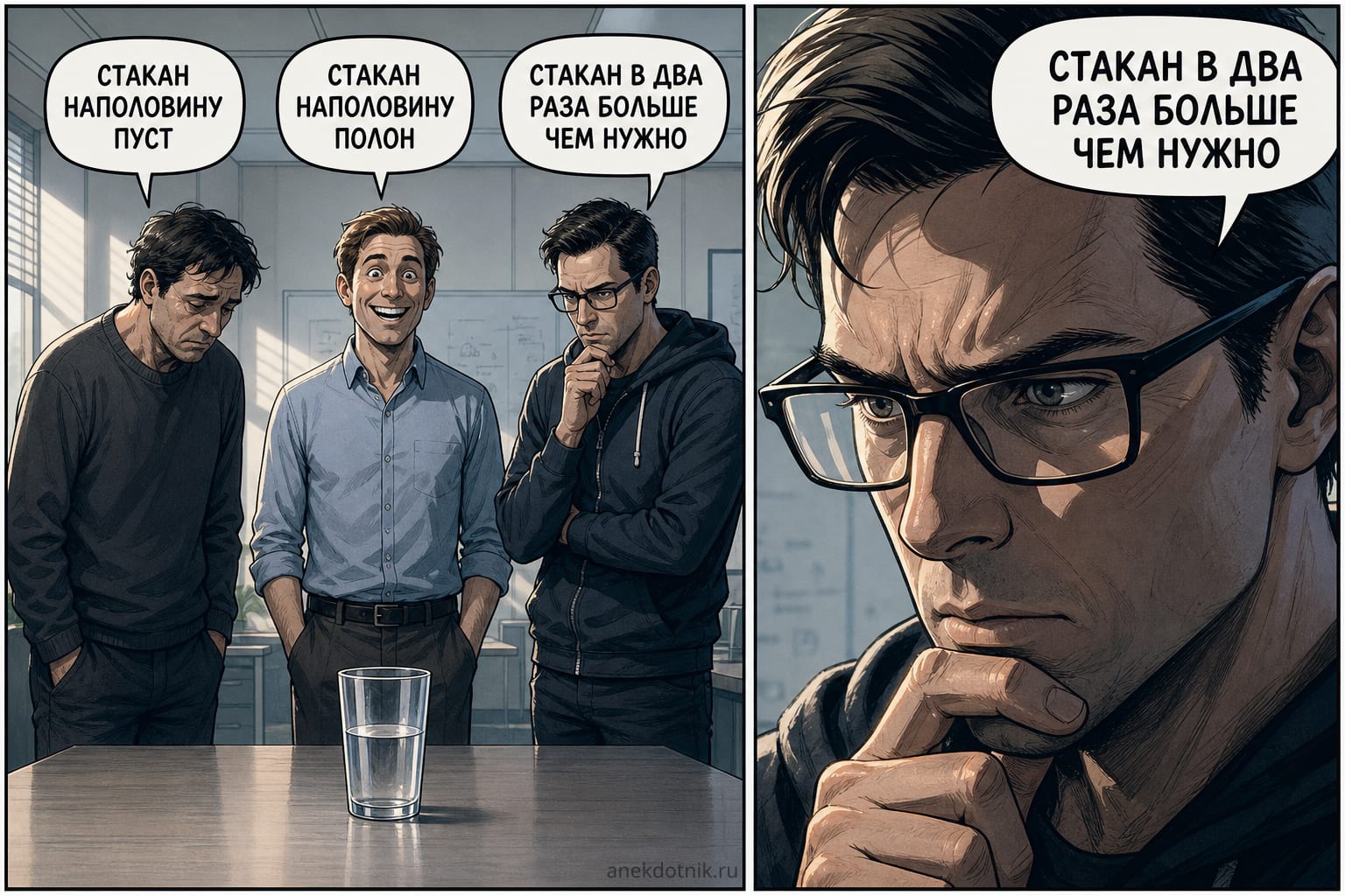 Три взгляда на стакан